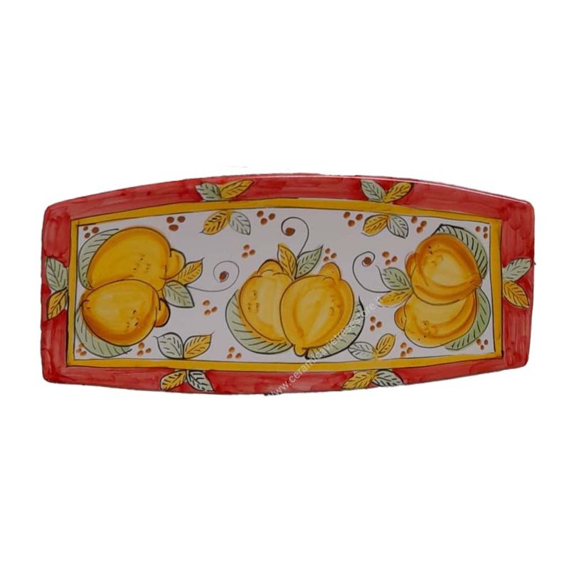 Sushi plate Lemons line. Hand-painted Vietri...