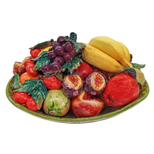 Ceramic fruit basket. Hand painted Vietri ceramics