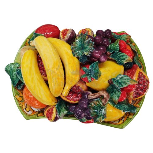 Obstkorb aus Keramik. Handbemalte Vietri-Keramik