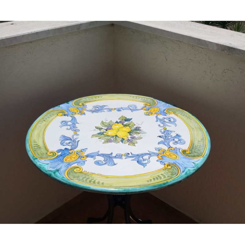 Table. Ceramicized lava stone table. Baroque....