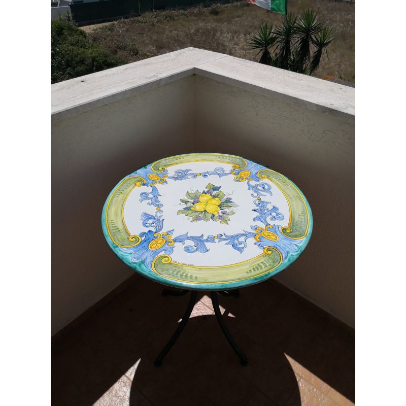 Table. Ceramicized lava stone table. Baroque....