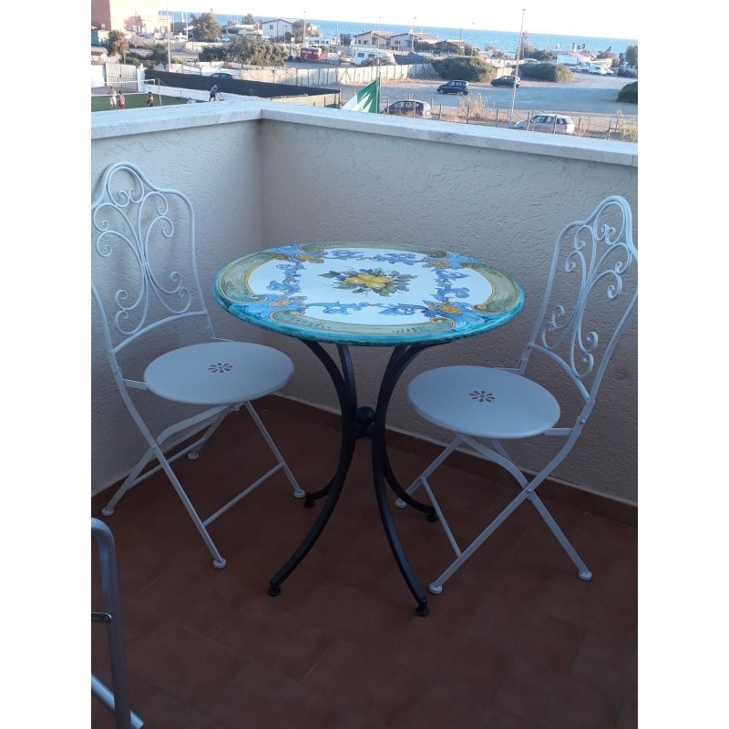 Table. Ceramicized lava stone table. Baroque....