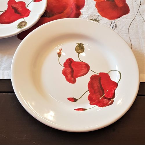 Dish, plate poppers line. handpainted Vietri ceramic.... 2