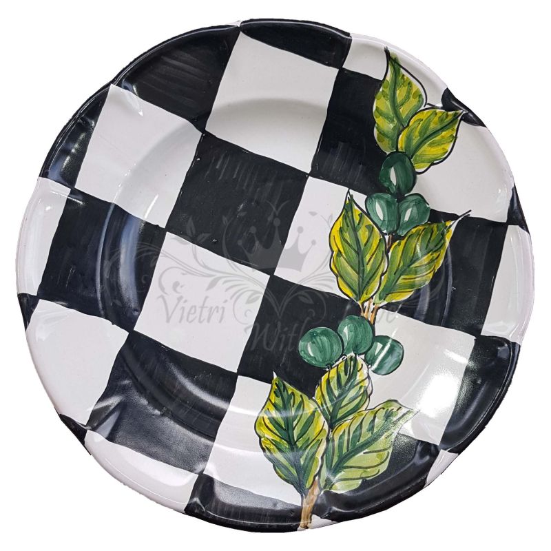 Plate. Stripes Collection. Olive Square Design....