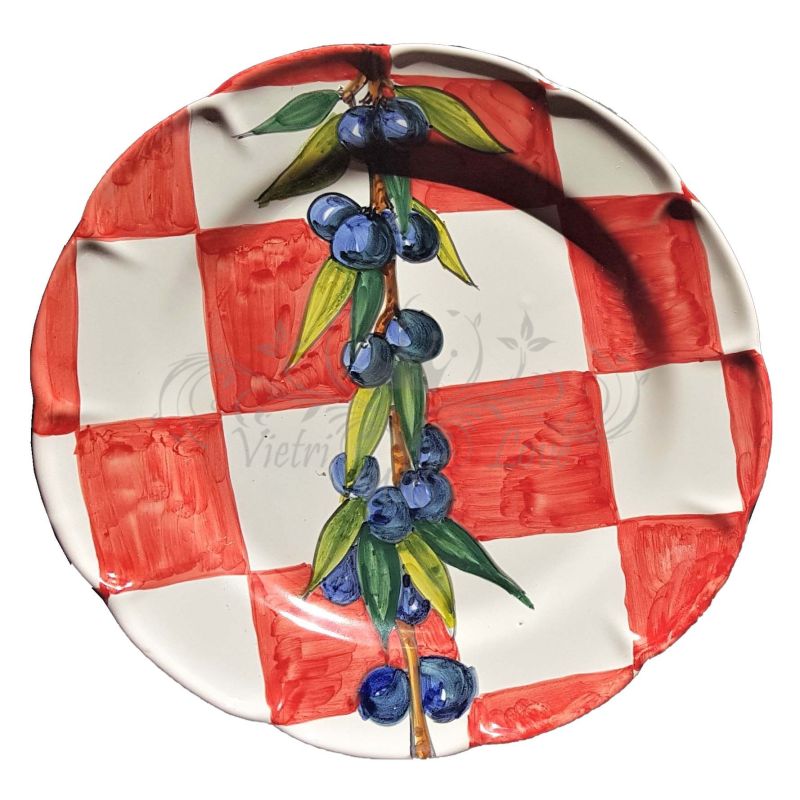 Plate. Stripes Collection. Olive Square Design....