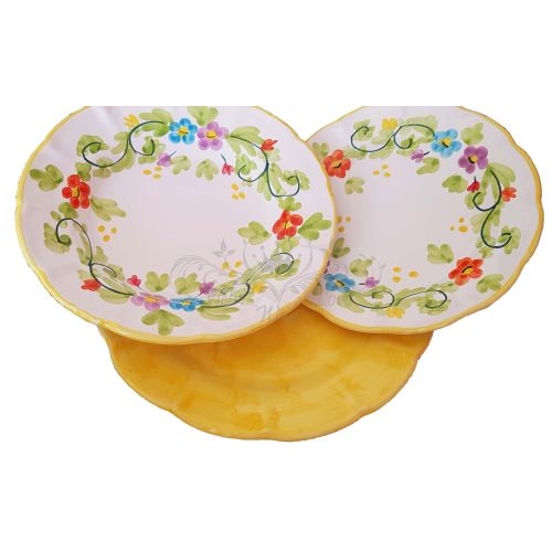 Dishes 3 pieces spring line, -handpainted Vietri ceramic...