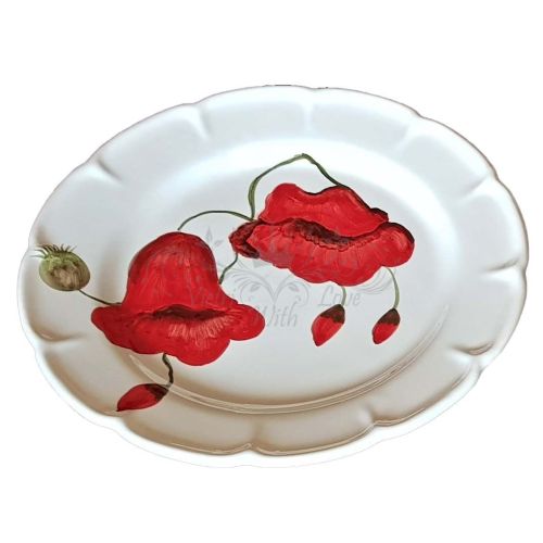 Dish, plate poppers line. handpainted Vietri ceramic....