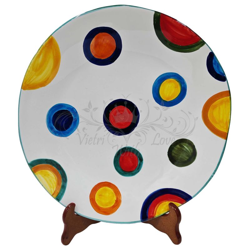 Irregular shape plate. hand-painted dots line....