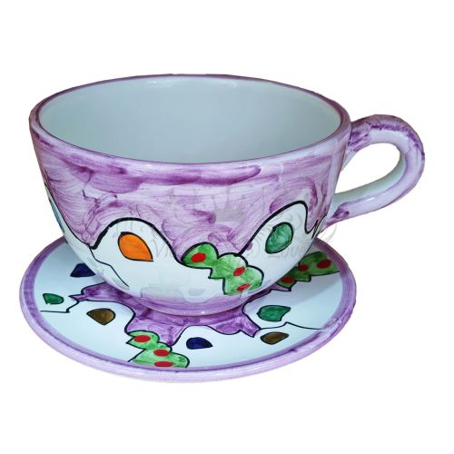 Tazza. Ideale per latte, cappuccino o tè. Linea Casette. Ceramica di Vietri. Dipinta a mano.