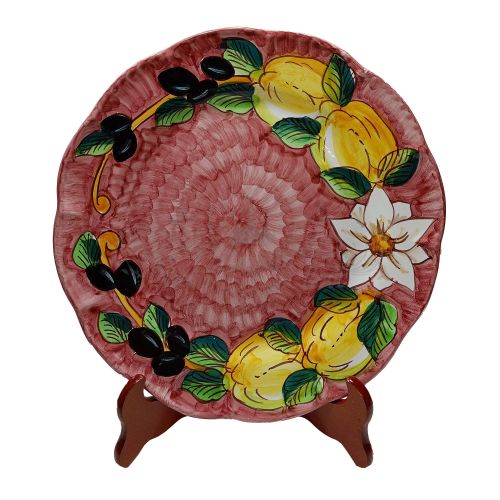 Plates. Lemons and Olives collection. Vietri ceramic. Hand-painted.