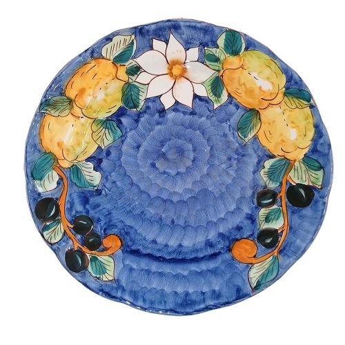 Plates. Lemons and Olives collection. Vietri ceramic. Hand-painted.