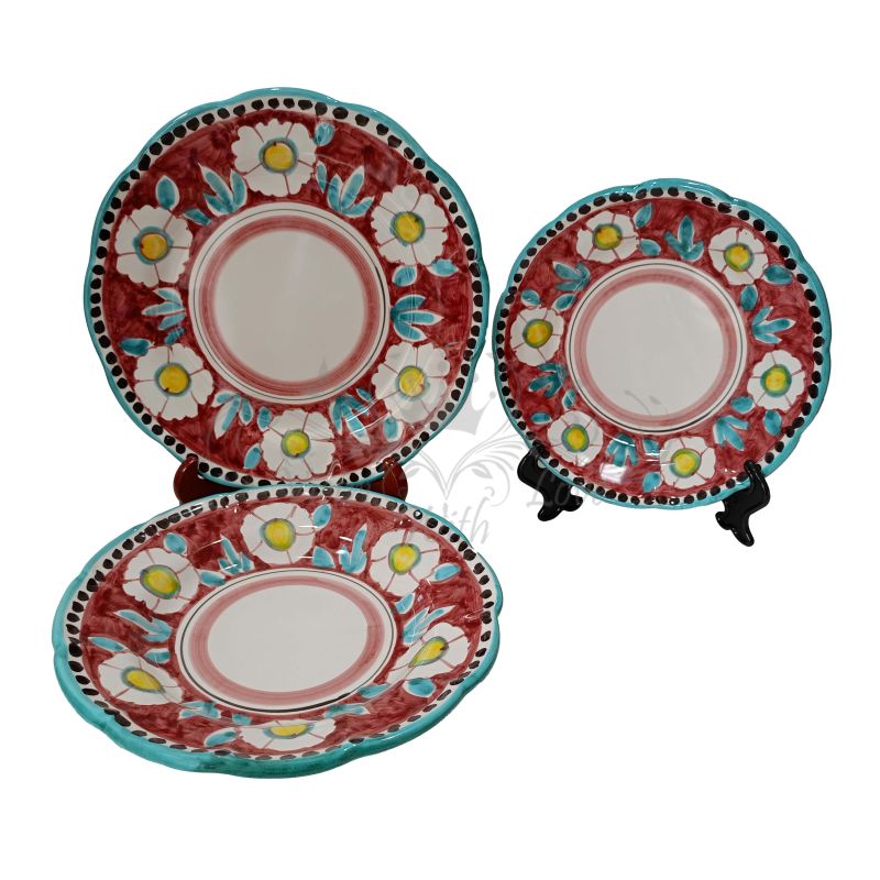 Plate. Flowers Line. Positano Model. Vietri...