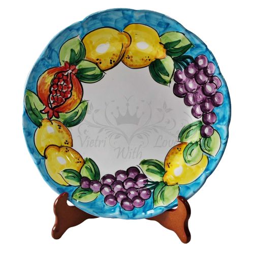 Plate. Dish. Fruit & Lemons Line. Vietri ceramic....