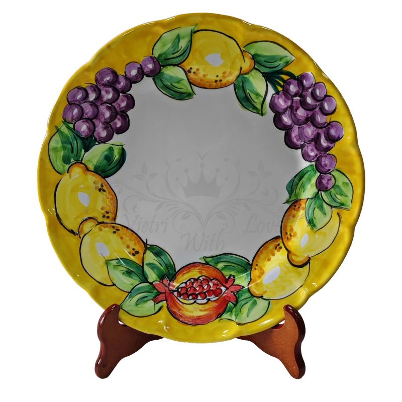 Piatto. linea frutta e limoni. Ceramica di...