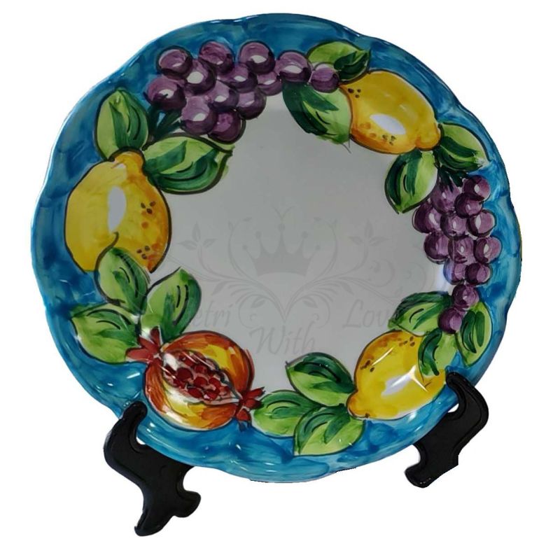 Piatto. linea frutta e limoni. Ceramica di...