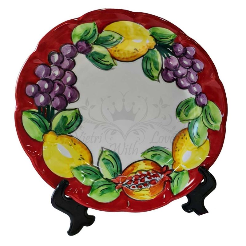 Piatto. linea frutta e limoni. Ceramica di...