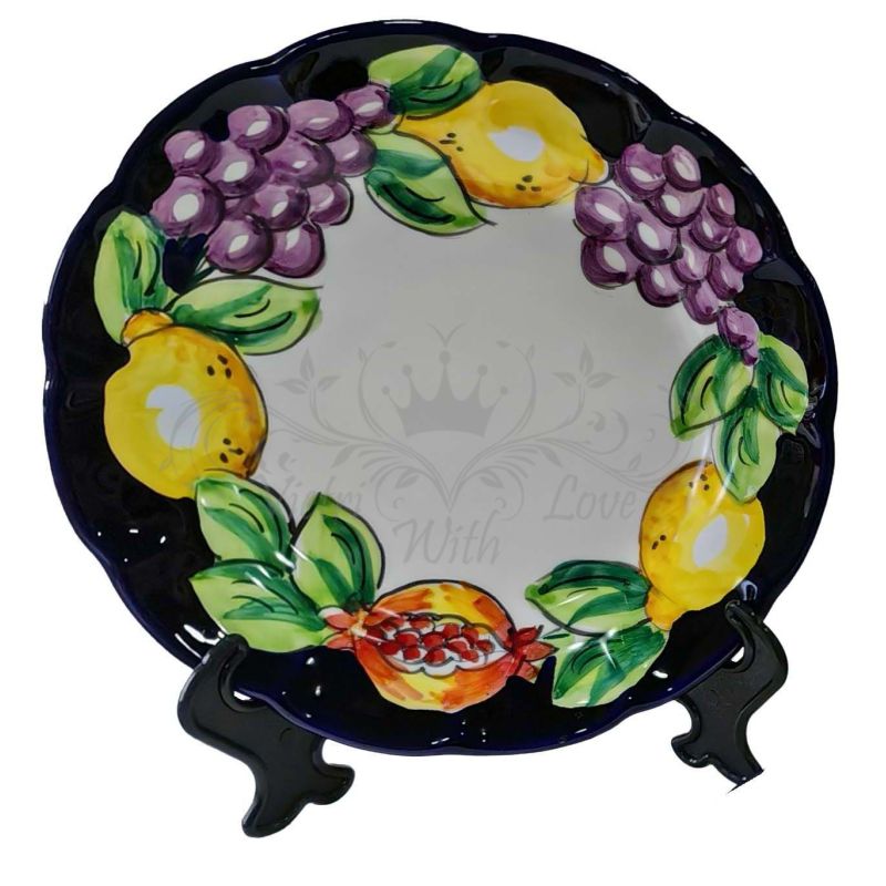 Piatto. linea frutta e limoni. Ceramica di...