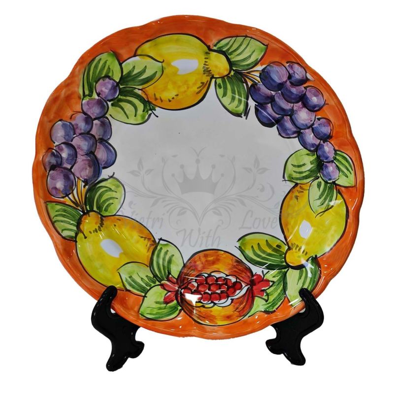 Piatto. linea frutta e limoni. Ceramica di...