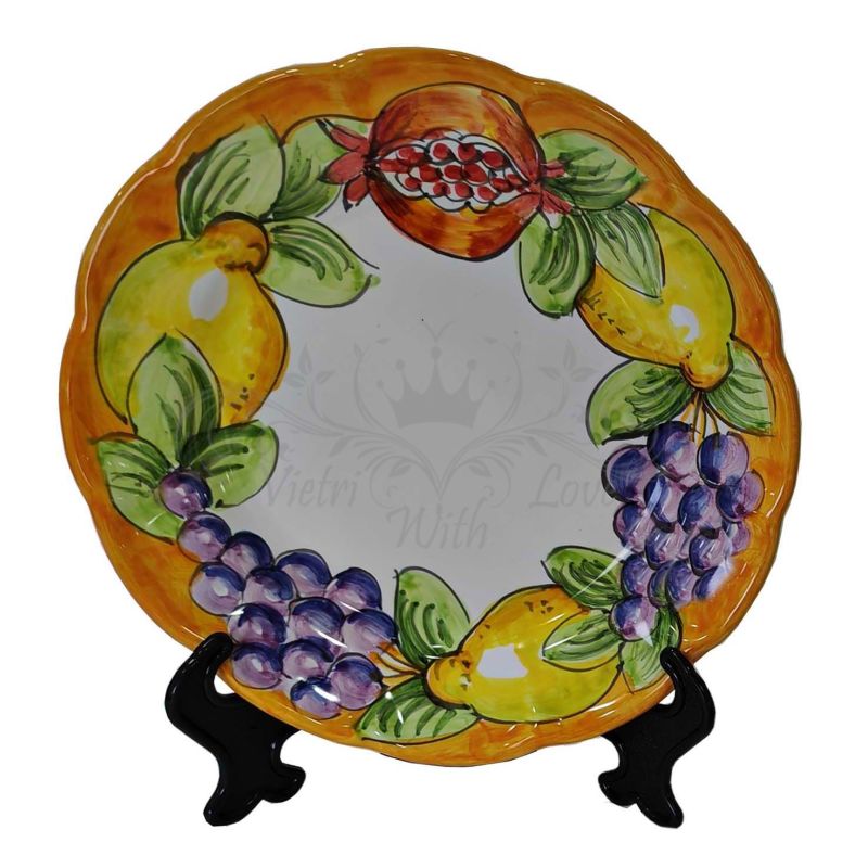 Piatto. linea frutta e limoni. Ceramica di...