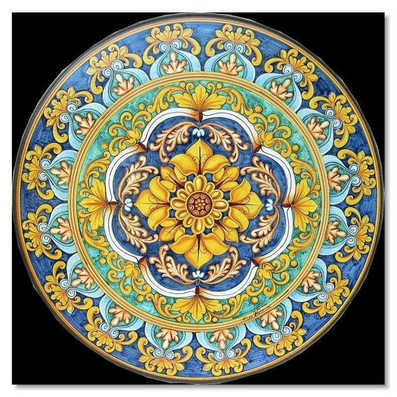 Table.Ceramicized lava stone table. Baroque &...