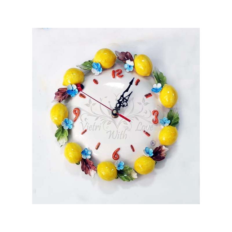 Wall clock. Raised lemons. Vietri ceramic....