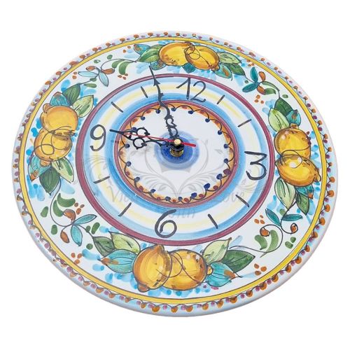 Reloj de pared. Línea Limones. Cerámica de Vietri. Pintado a mano.