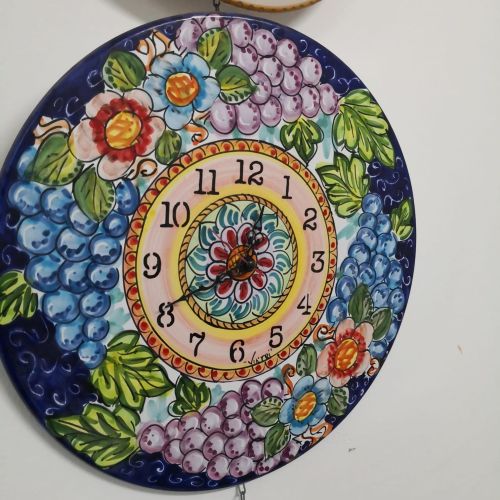 Wanduhr. Früchte-Linie. Vietri-Keramik. Handbemalt. 2