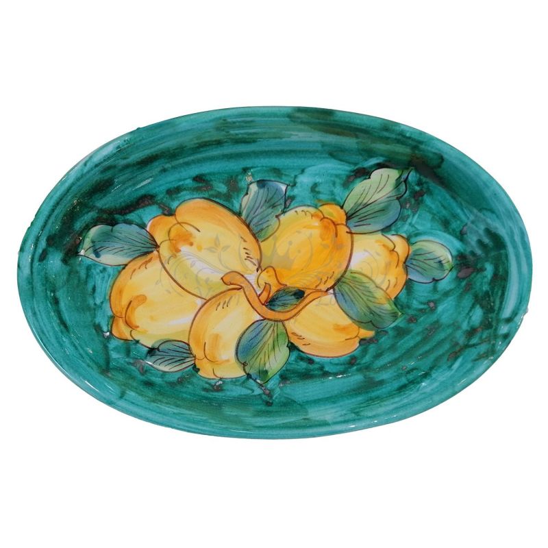 Oval bowl platter. Serving dish. Lemons line....