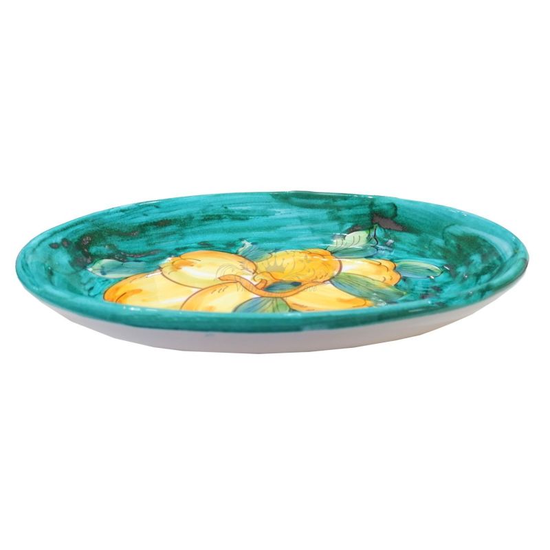 Oval bowl platter. Serving dish. Lemons line....