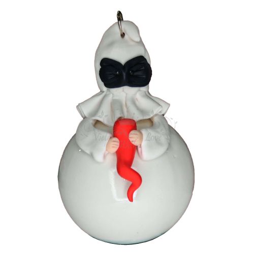Christmas Ball. Pulcinella. Hand painted Vietri ceramic.