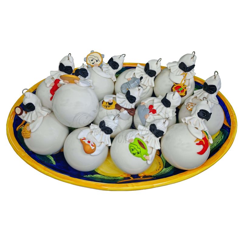 Boule de Noël. Pulcinelle. Céramique Vietri...