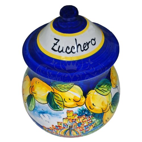 Barattolo Personalizzabile. Panorama. Ceramica di Vietri. Dipinto a Mano.