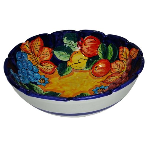 Scalloped bowl, deep plate, soup bowl, salad bowl. Fruit...