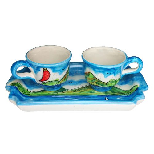 Kaffee-Tassen- und Tablett-Set „Tet-a-Tet“ Geschenk....