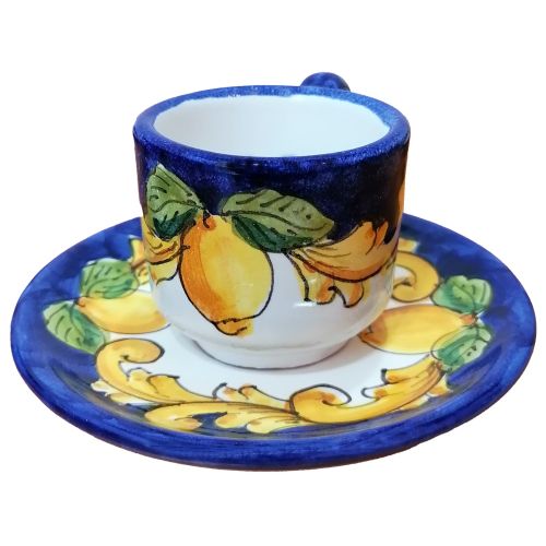 Coffee cup with saucer. Baroque and Lemons line. Vietri...