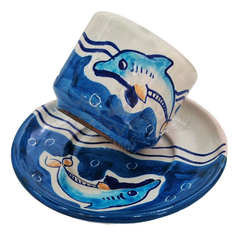 Coffee cup with saucer. Marine Line. Vietri...