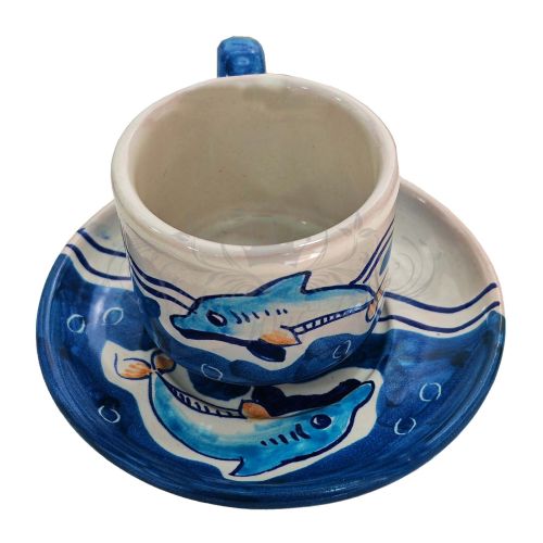 Coffee cup with saucer. Marine Line. Vietri ceramic.... 2