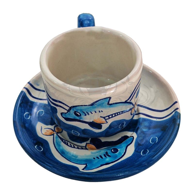 Coffee cup with saucer. Marine Line. Vietri...