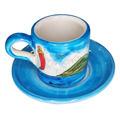 Coffee cup with saucer. Napoli Line. Vietri ceramic....