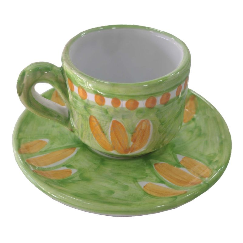 Coffee cup with saucer. Brushstroke Line....