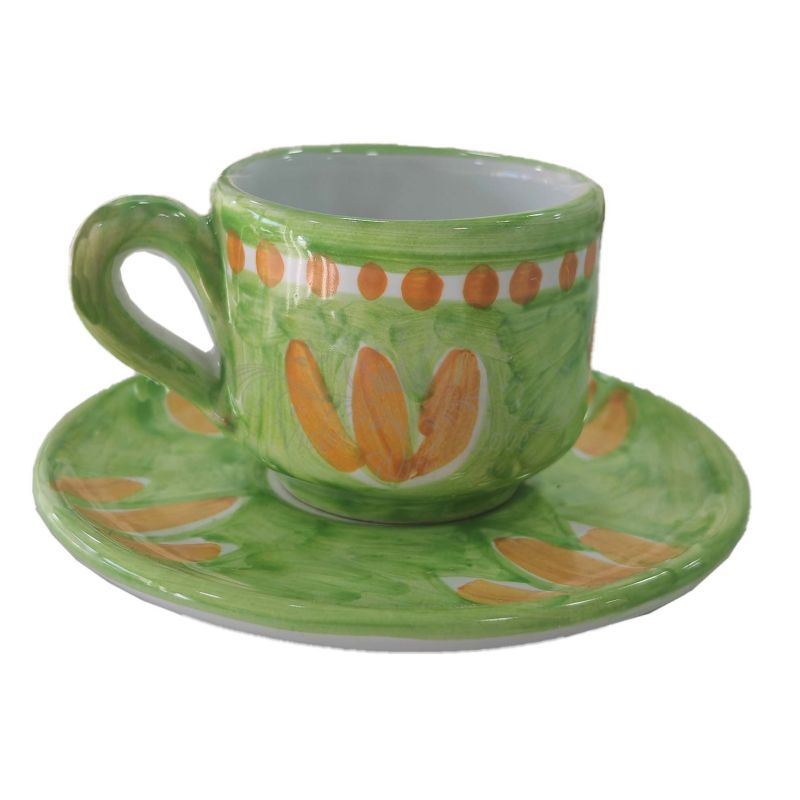 Coffee cup with saucer. Brushstroke Line....