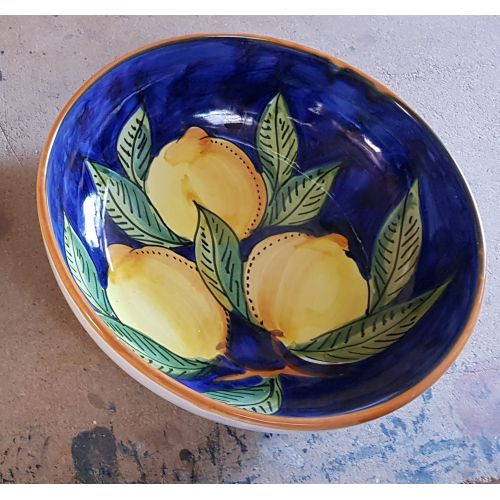 Smooth soup bowl, Ravello line. Hand-painted Vietri...