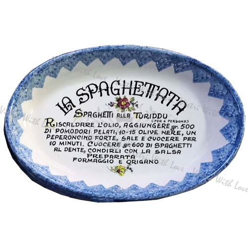 Oval serving dish or bowl. Vintage line. Vietri ceramic. Hand-painted.