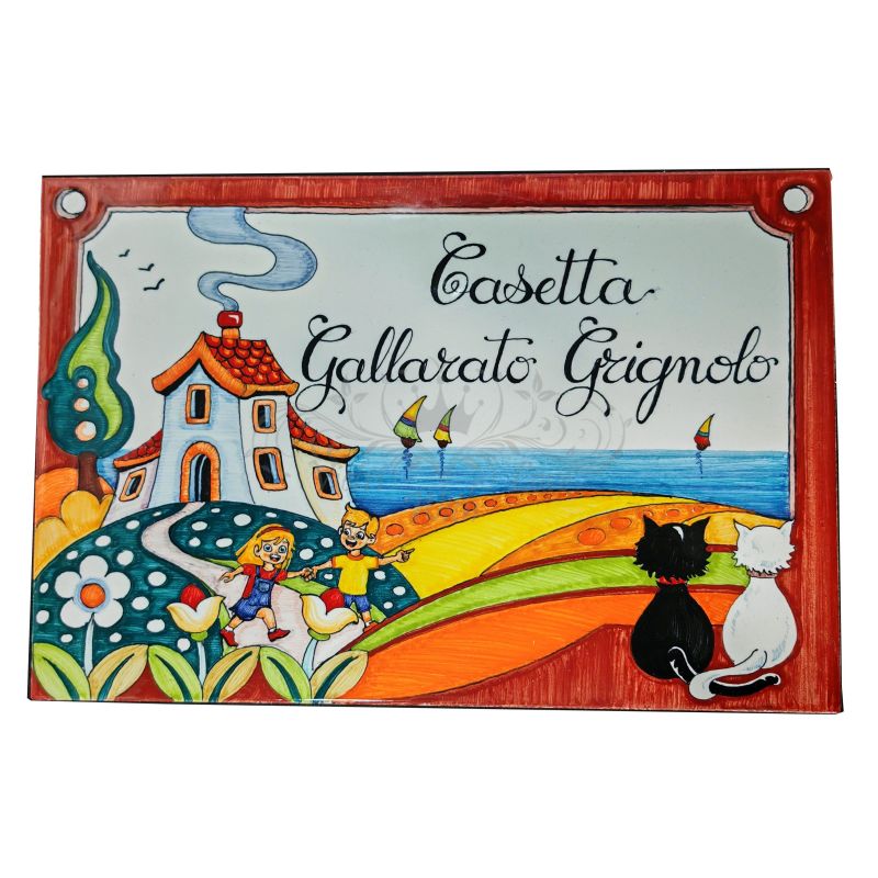 Customizable rectangular plaque. Tile. Vietri...