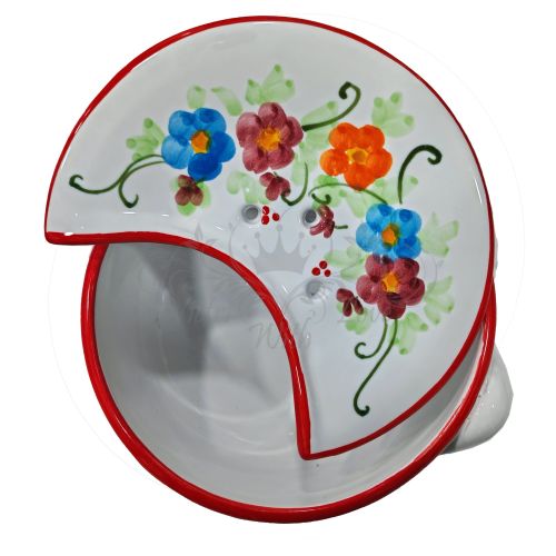 Mozzarella Cheese Pot spring line red - handpainted Vietri ceramic