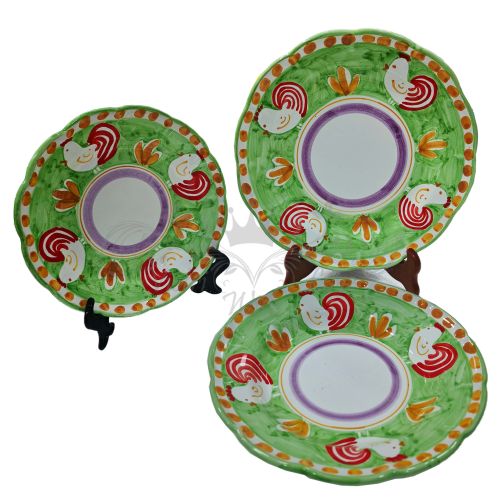 Teller-Set. Kollektion Animaletti. Handbemalte Keramik aus Vietri