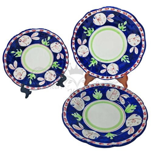 Service d'Assiettes. Collection Animaletti. Céramique de Vietri Peinte à la Main