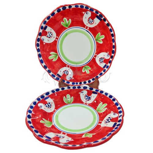 Juego de Platos. Colección Animaletti. Cerámica de Vietri Pintada a Mano