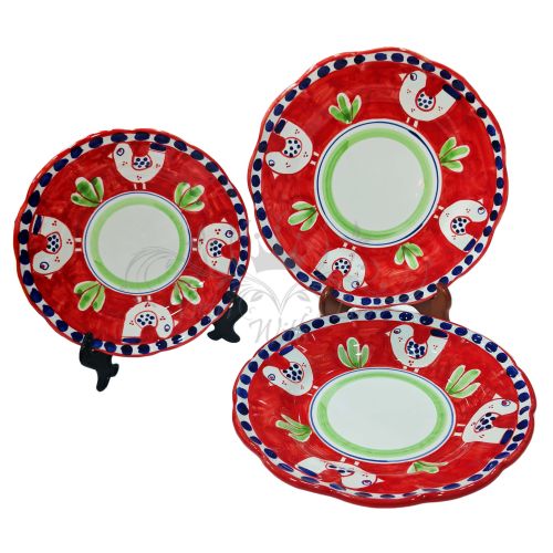 Plate Set. Animaletti Collection. Hand-Painted Vietri Ceramics
