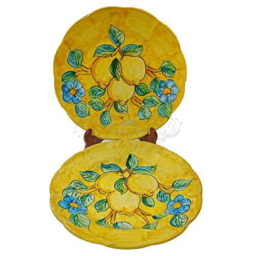 Piatto. linea Limoni. Ceramica di Vietri. Dipinto a mano.